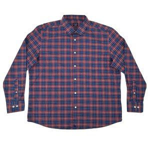 UNTUCKit Shirt Men's XXL Red Blue White Plaid Long Sleeve Button‎ Down Amaldo WF